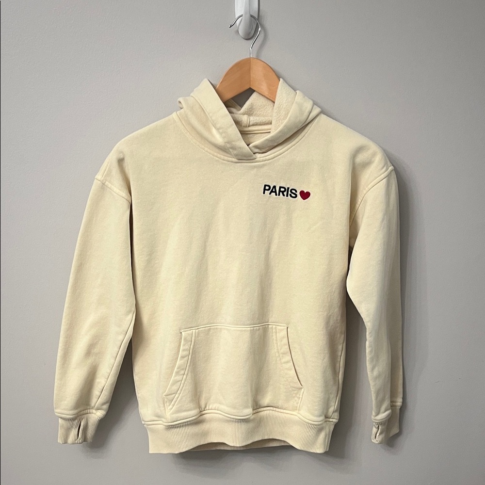 Abercrombie & Fitch Cream Hoodie with Paris Heart